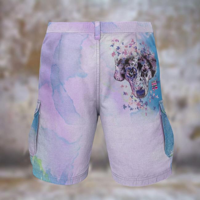 Cargohose mit Aussie - Hose, lang oder kurz, bunt, 100% Polyester, Grösse S-5XL, fester Stoff, Normale Passform, Mischling, Mix, Australian Shepherd